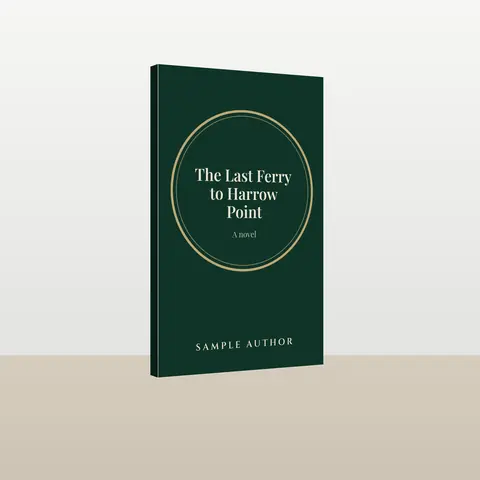 A mockup of the printed book, standing, made by Inkwell from the cover design.